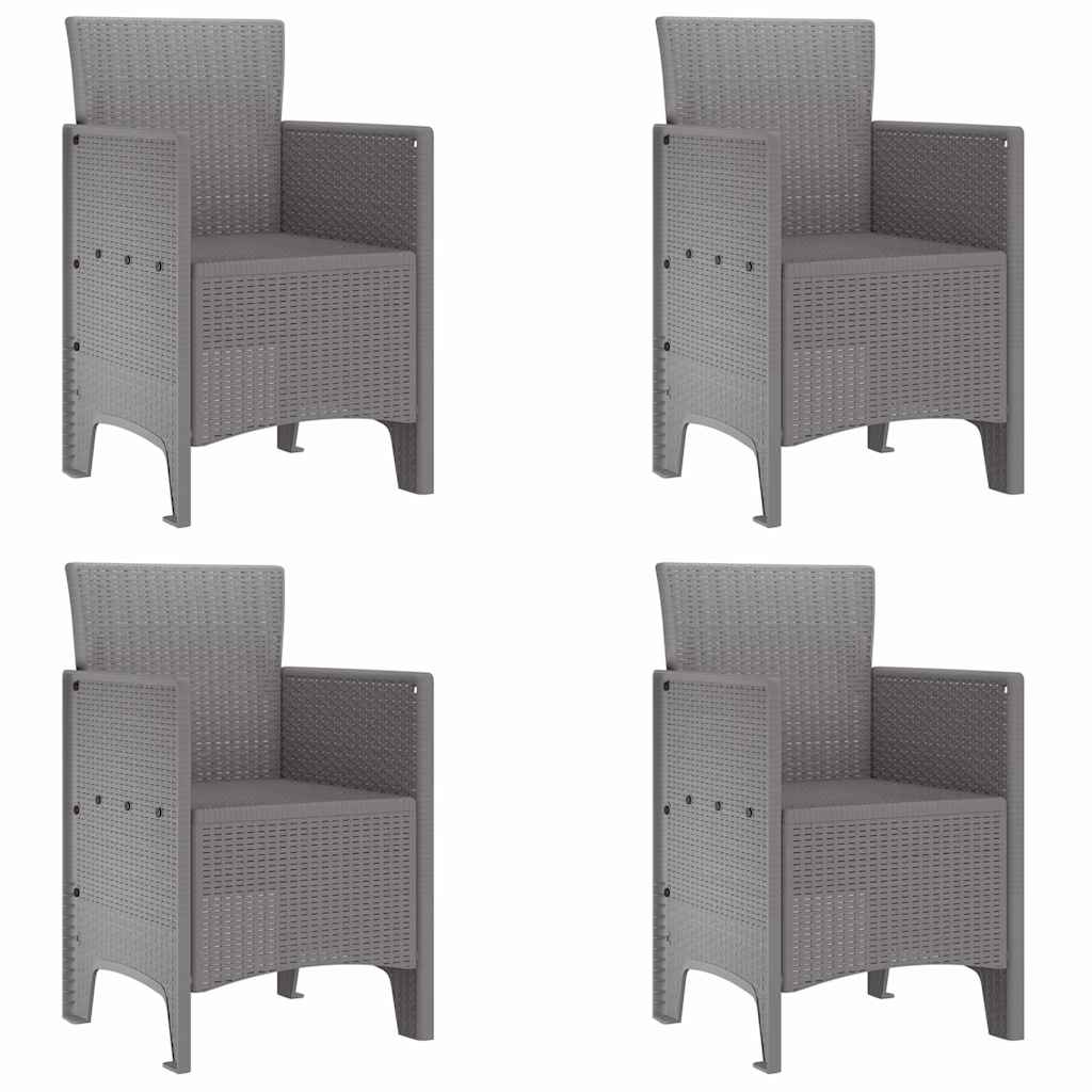 vidaXL Garten Essgruppe 5 pcs Hellgrau Polt Rattan