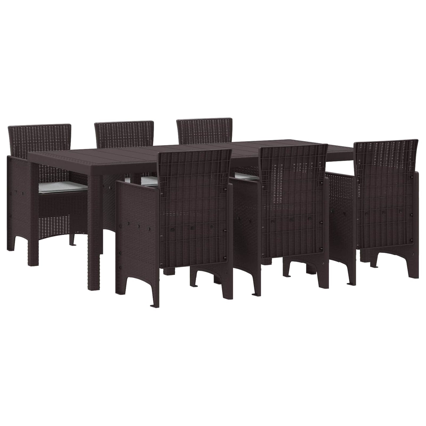 vidaXL Garten Essgruppe 7 pcs Braun Polypropylen