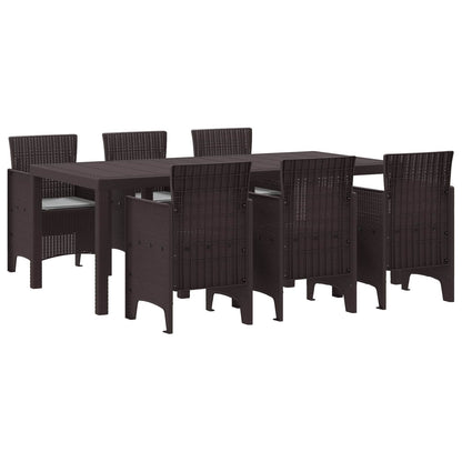 vidaXL Garten Essgruppe 7 pcs Braun Polypropylen