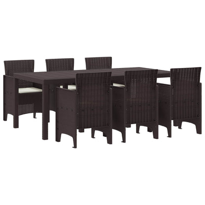 vidaXL Garten Essgruppe 7 pcs Braun Polypropylen