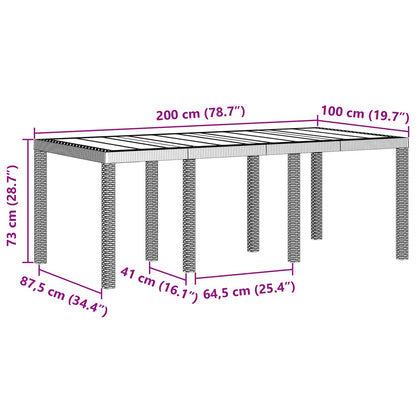 vidaXL Garten Essgruppe 7 pcs Braun Polypropylen