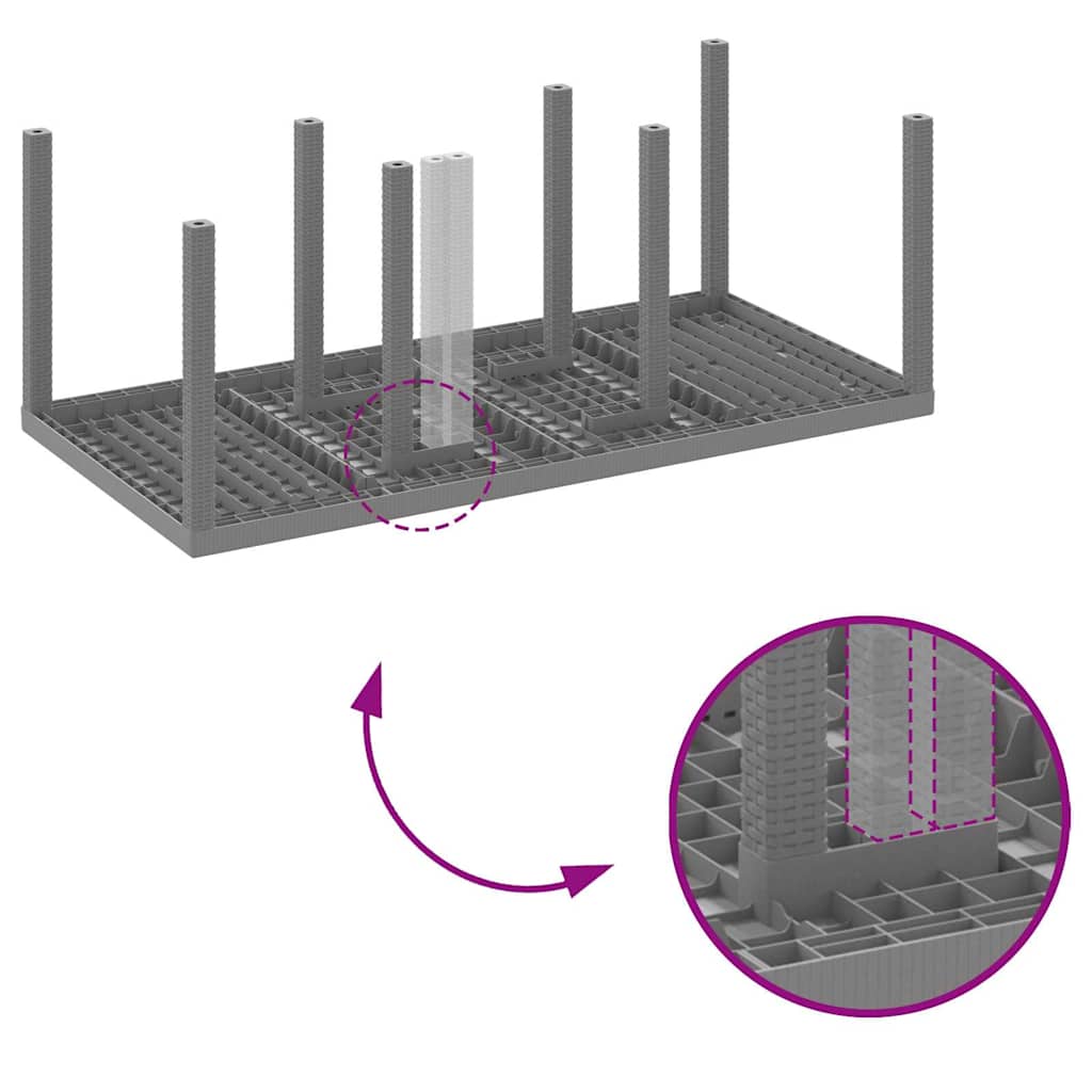 Garten Essgruppe 7 pcs Hellgrau Polypropylen