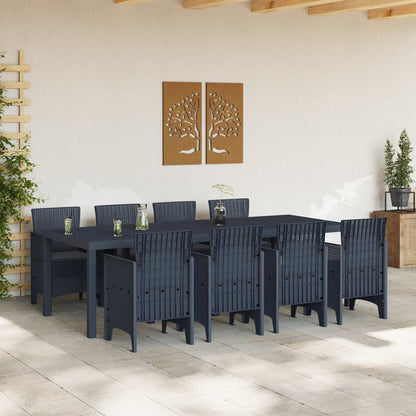 vidaXL Garten Essgruppe 9 pcs Anthrazit Polypropylen