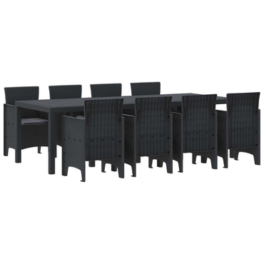 vidaXL Garten Essgruppe 9 pcs Anthrazit Polypropylen