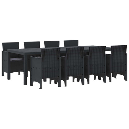 vidaXL Garten Essgruppe 9 pcs Anthrazit Polypropylen