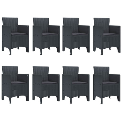 vidaXL Garten Essgruppe 9 pcs Anthrazit Polypropylen