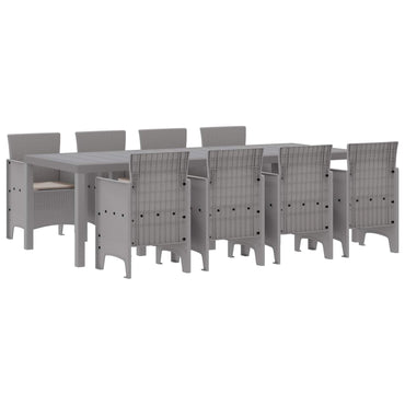 vidaXL Garten Essgruppe 9 pcs Weiß Polypropylen