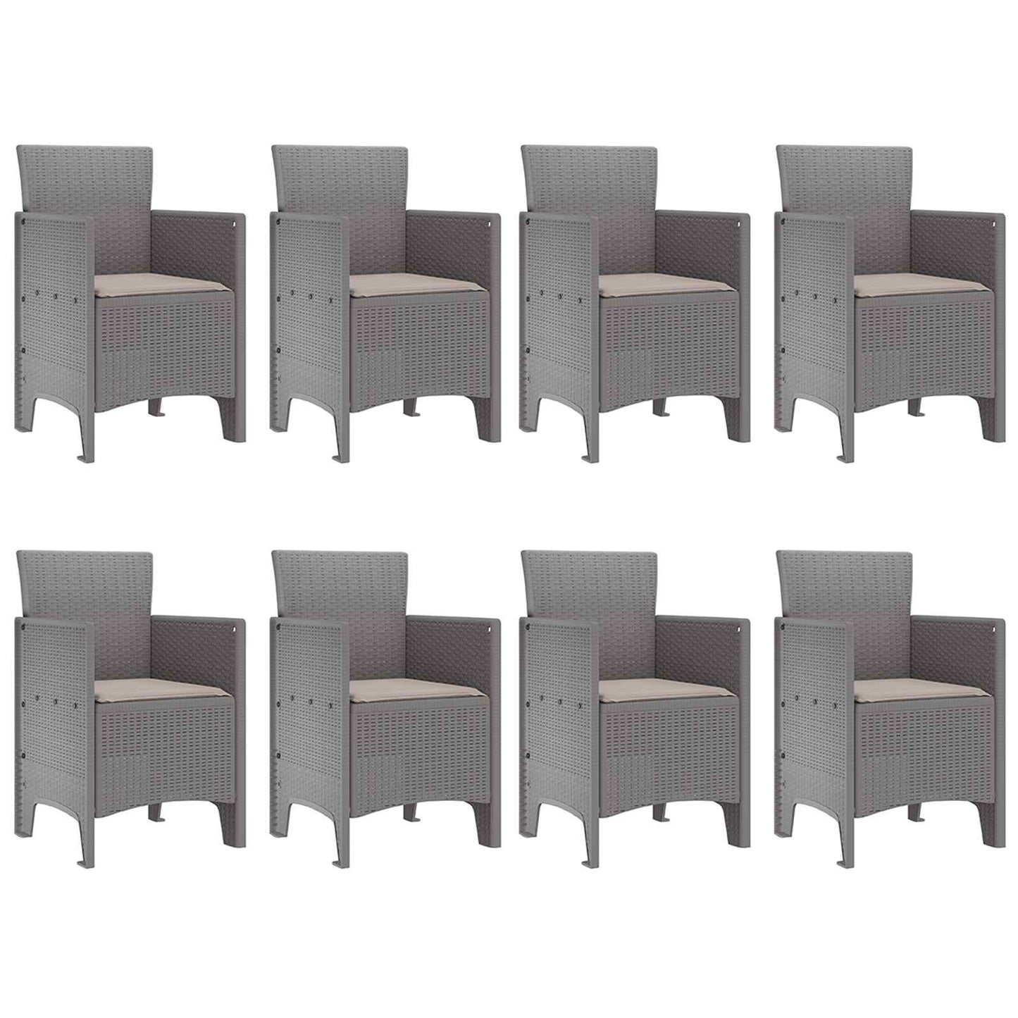 vidaXL Garten Essgruppe 9 pcs Weiß Polypropylen