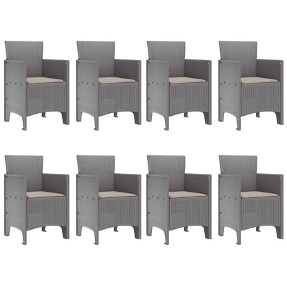 vidaXL Garten Essgruppe 9 pcs Weiß Polypropylen