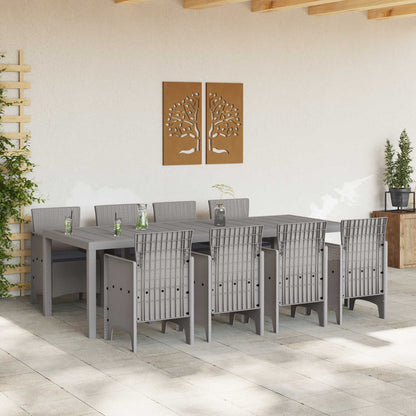 vidaXL Garten Essgruppe 9 pcs Weiß Polypropylen