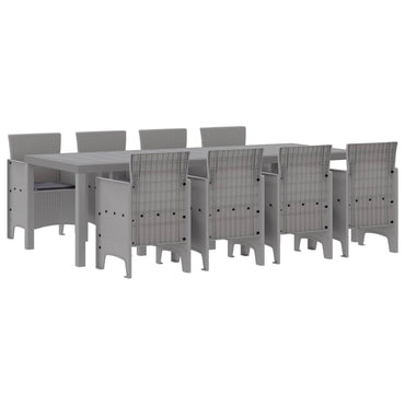 vidaXL Garten Essgruppe 9 pcs Weiß Polypropylen