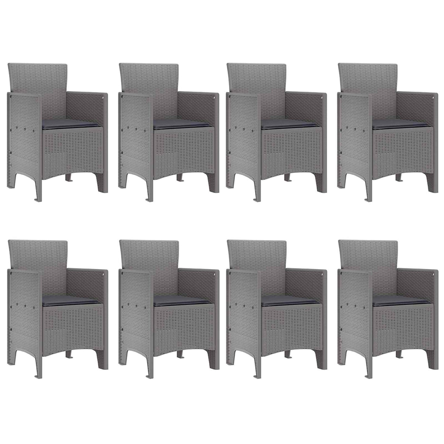 vidaXL Garten Essgruppe 9 pcs Weiß Polypropylen