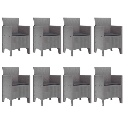 vidaXL Garten Essgruppe 9 pcs Weiß Polypropylen