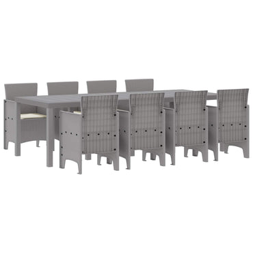 vidaXL Garten Essgruppe 9 pcs Weiß Polypropylen
