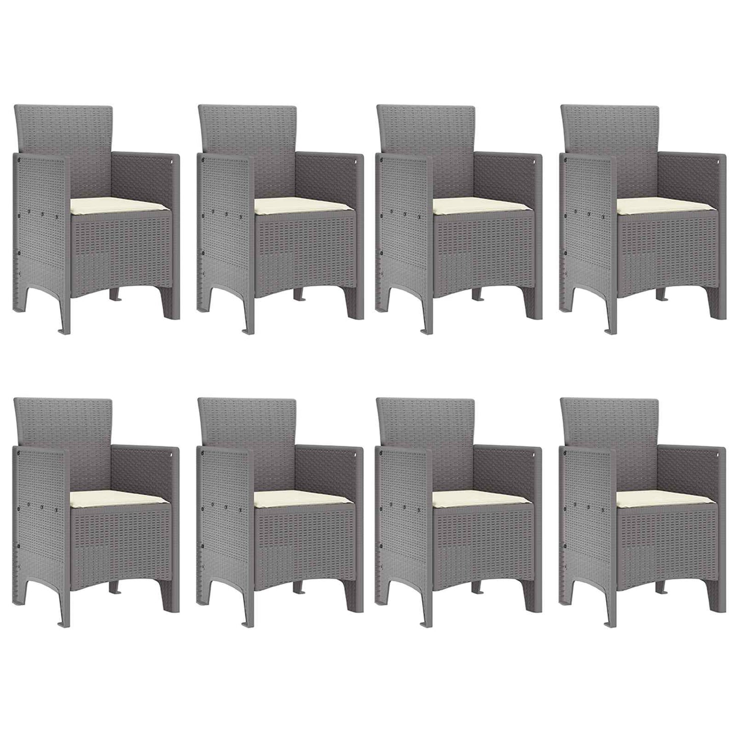 vidaXL Garten Essgruppe 9 pcs Weiß Polypropylen