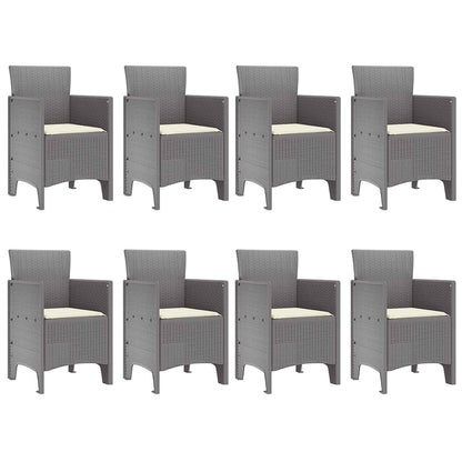 vidaXL Garten Essgruppe 9 pcs Weiß Polypropylen
