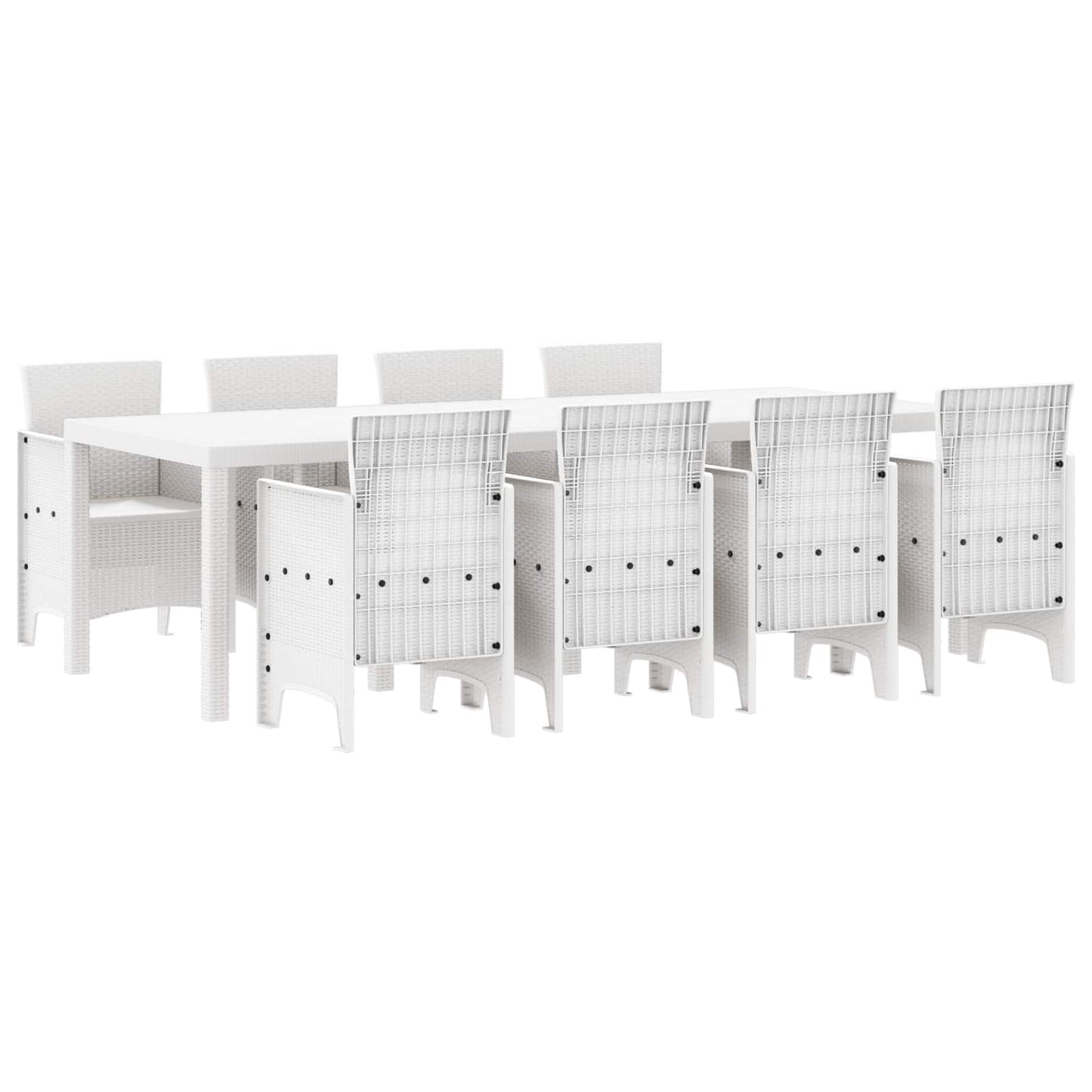 vidaXL Salon de jardin 9 pcs Gris clair Polypropylène