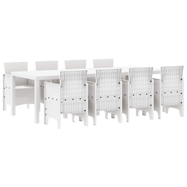 vidaXL Salon de jardin 9 pcs Gris clair Polypropylène