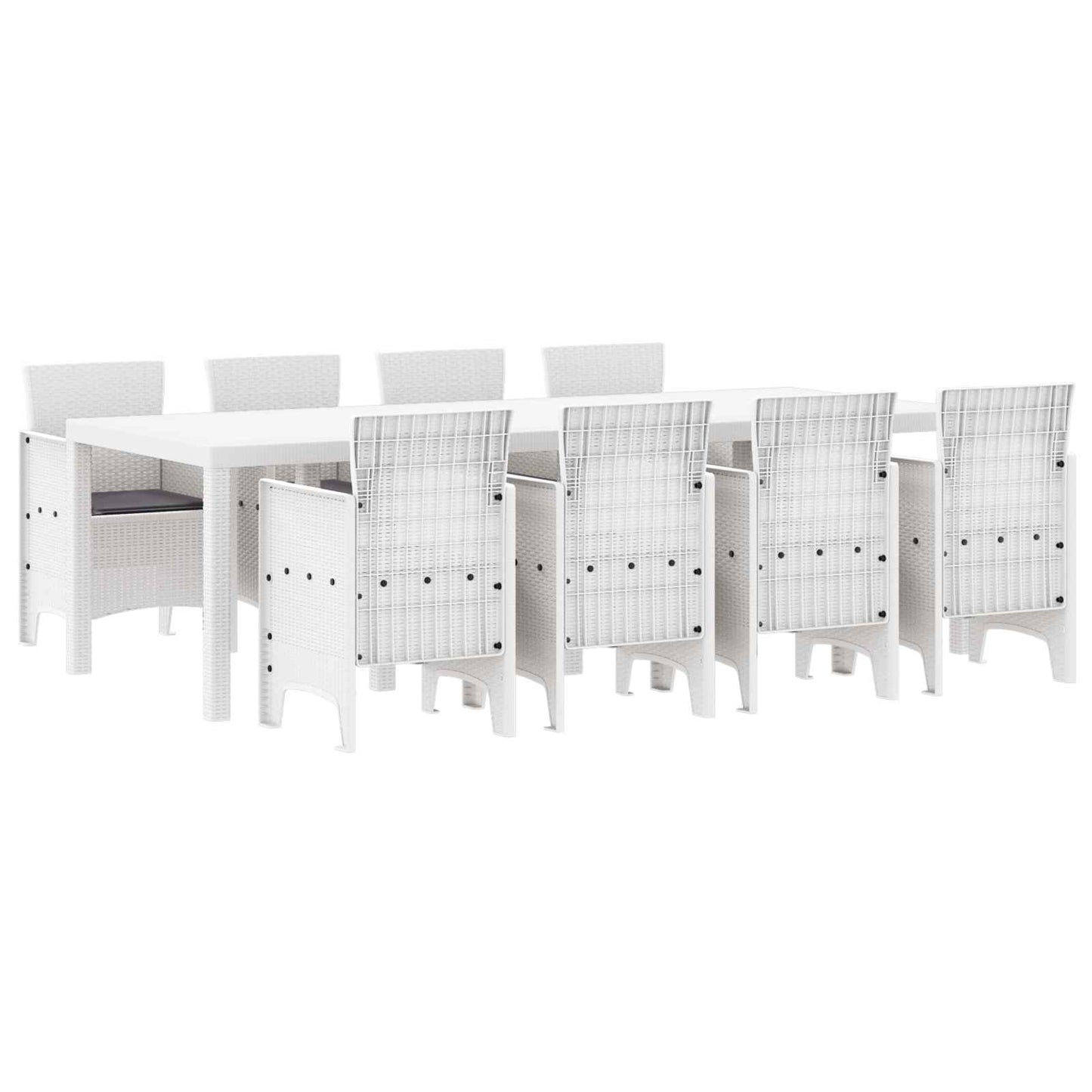 vidaXL Salon de jardin 9 pcs Gris clair Polypropylène