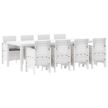 vidaXL Salon de jardin 9 pcs Gris clair Polypropylène