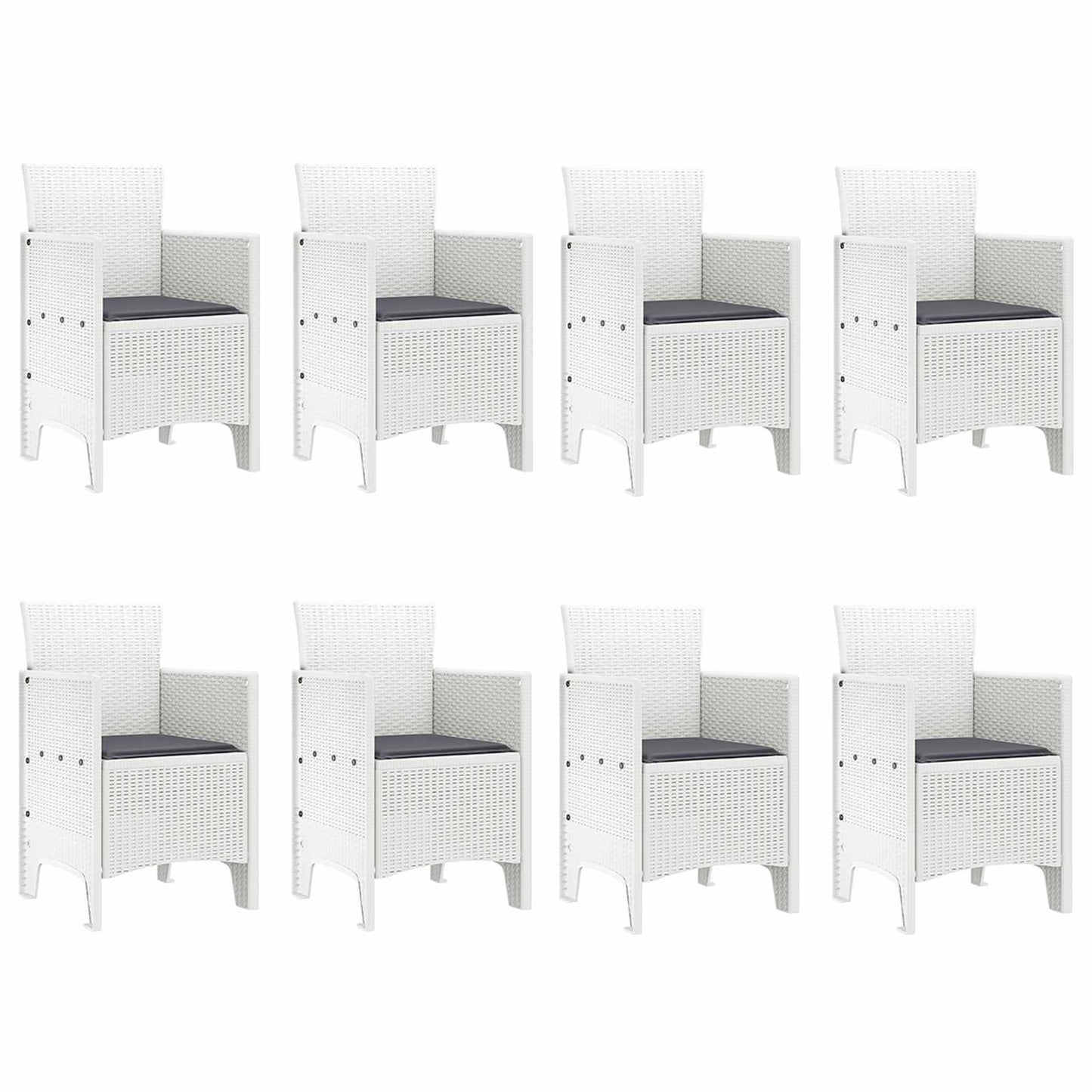 vidaXL Salon de jardin 9 pcs Gris clair Polypropylène