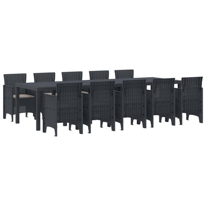 vidaXL Ensemble de salle à manger de jardin avec coussins 11 pcs Anthracite Résine tressée