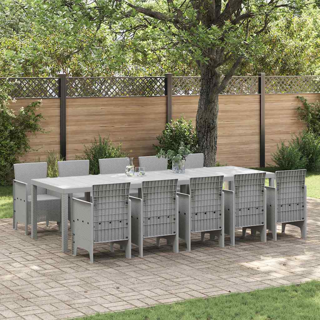 vidaXL Garten Essgruppe 11 pcs Hellgrau Polypropylen