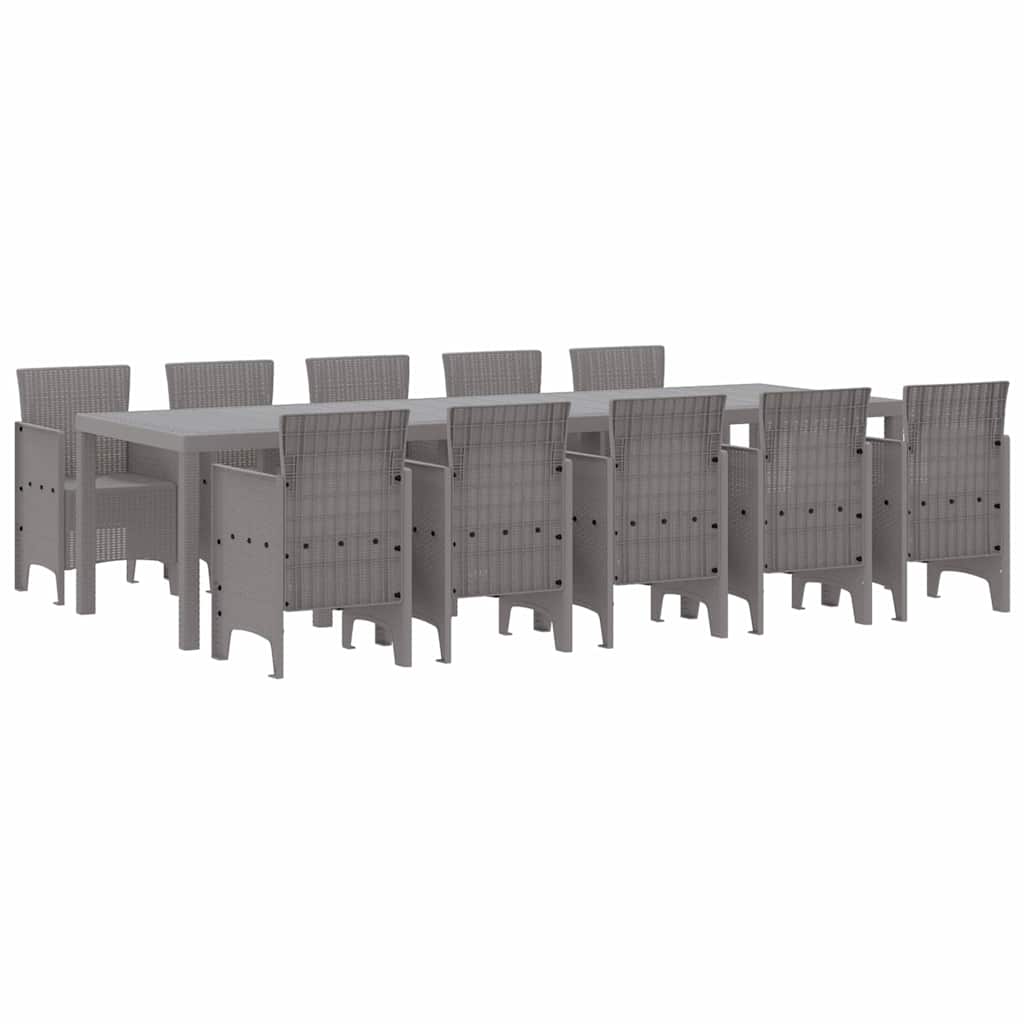 vidaXL Garten Essgruppe 11 pcs Hellgrau Polypropylen