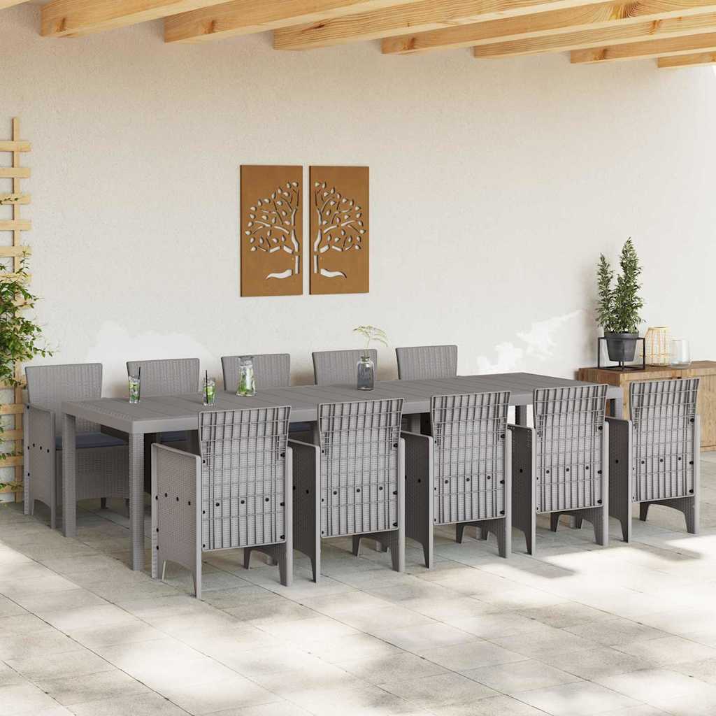 vidaXL Garten Essgruppe mit Kissen 11 pcs Hellgrau und Anthrazit