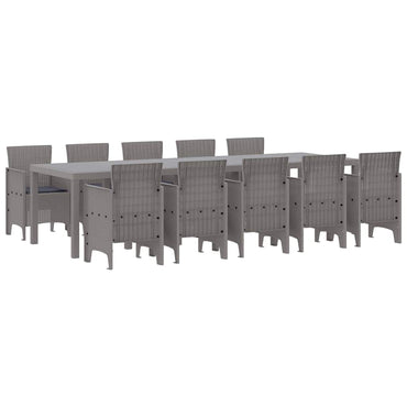 vidaXL Garten Essgruppe mit Kissen 11 pcs Hellgrau und Anthrazit