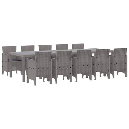 vidaXL Garten Essgruppe mit Kissen 11 pcs Hellgrau und Anthrazit