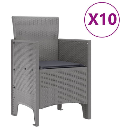 vidaXL Garten Essgruppe mit Kissen 11 pcs Hellgrau und Anthrazit