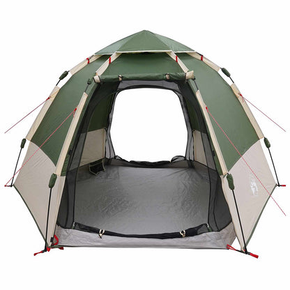 vidaXL Schnellmontagezelt mit Regenhaube für 4 Personen mit Dach Grün