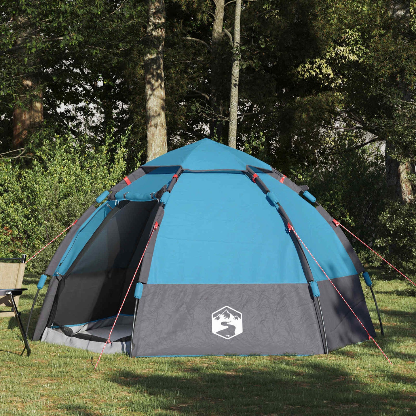 vidaXL Schnellmontagezelt mit Regenhaube für 4 Personen mit Dach Blau