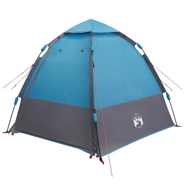vidaXL Schnellmontagezelt mit Regenhaube für 4 Personen mit Dach Blau