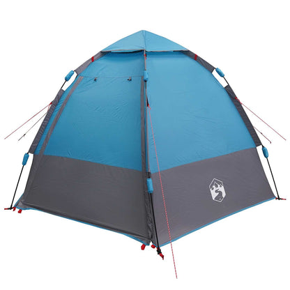 vidaXL Schnellmontagezelt mit Regenhaube für 4 Personen mit Dach Blau