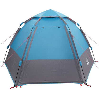 vidaXL Schnellmontagezelt mit Regenhaube für 4 Personen mit Dach Blau