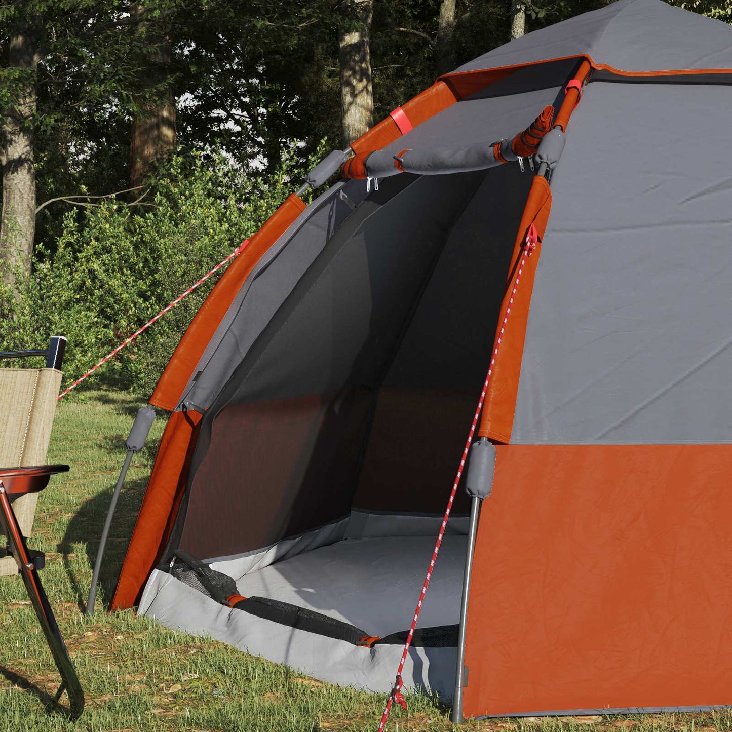 vidaXL Schnellmontagezelt mit Regenhaube für 4 Personen 185T Polyester