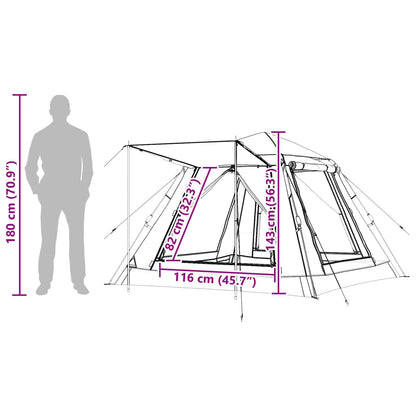 vidaXL Sofort-Zelt mit Regenhaube für 3 Personen, schnell abnehmbar