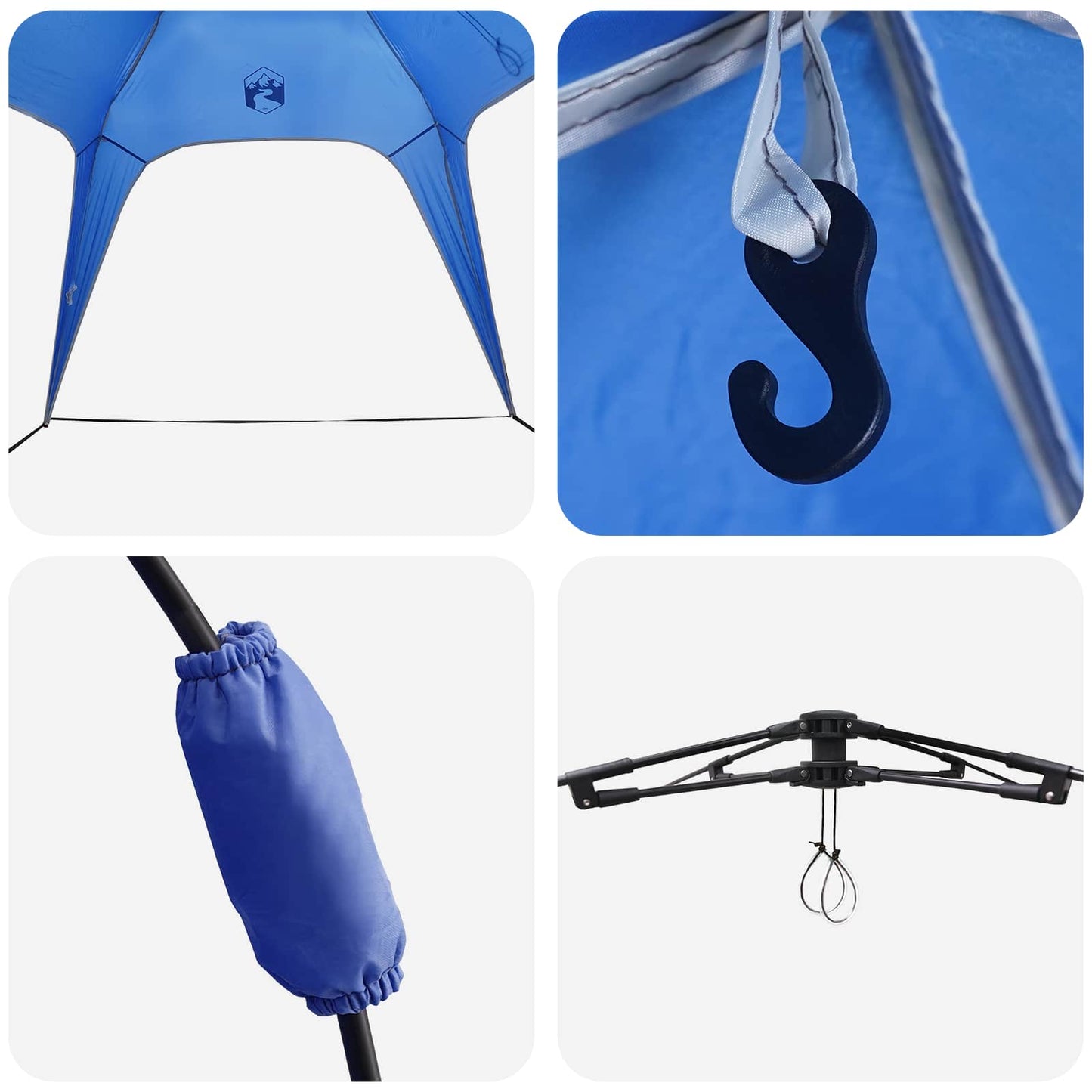 vidaXL Sofortzelt für 4 Personen mit Schnellverschluss Azure Blau