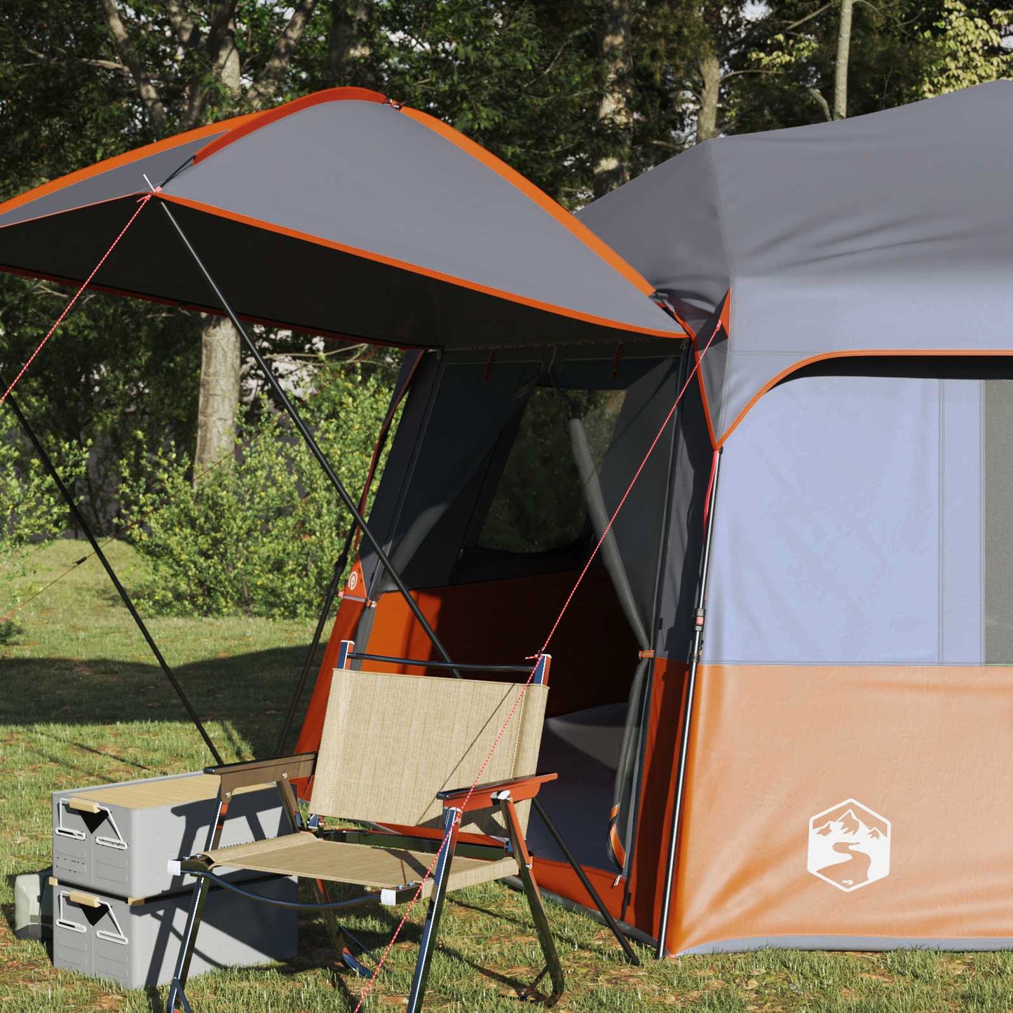 vidaXL Schnell aufbaubares Zelt mit Regenschutz für 12 Personen und schnellen Abbau
