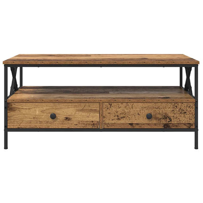 vidaXL Couchtisch with Drawer Altholz 100 x 51 x 45 cm Holzwerkstoff