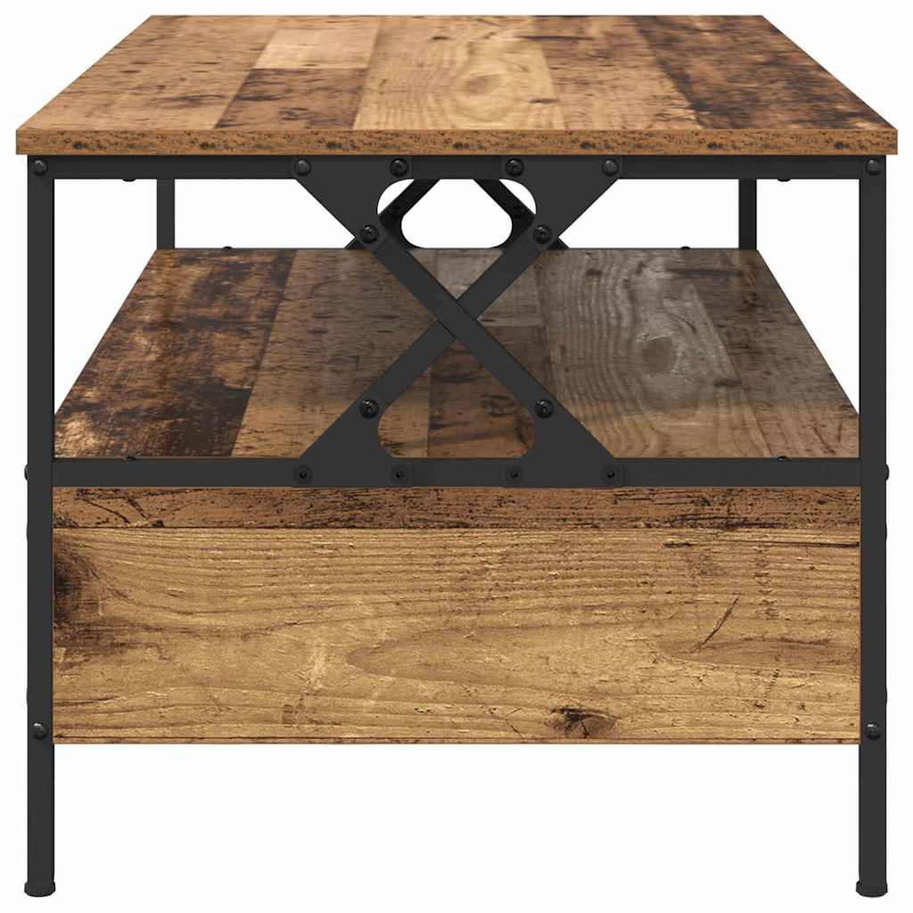 vidaXL Couchtisch with Drawer Altholz 100 x 51 x 45 cm Holzwerkstoff