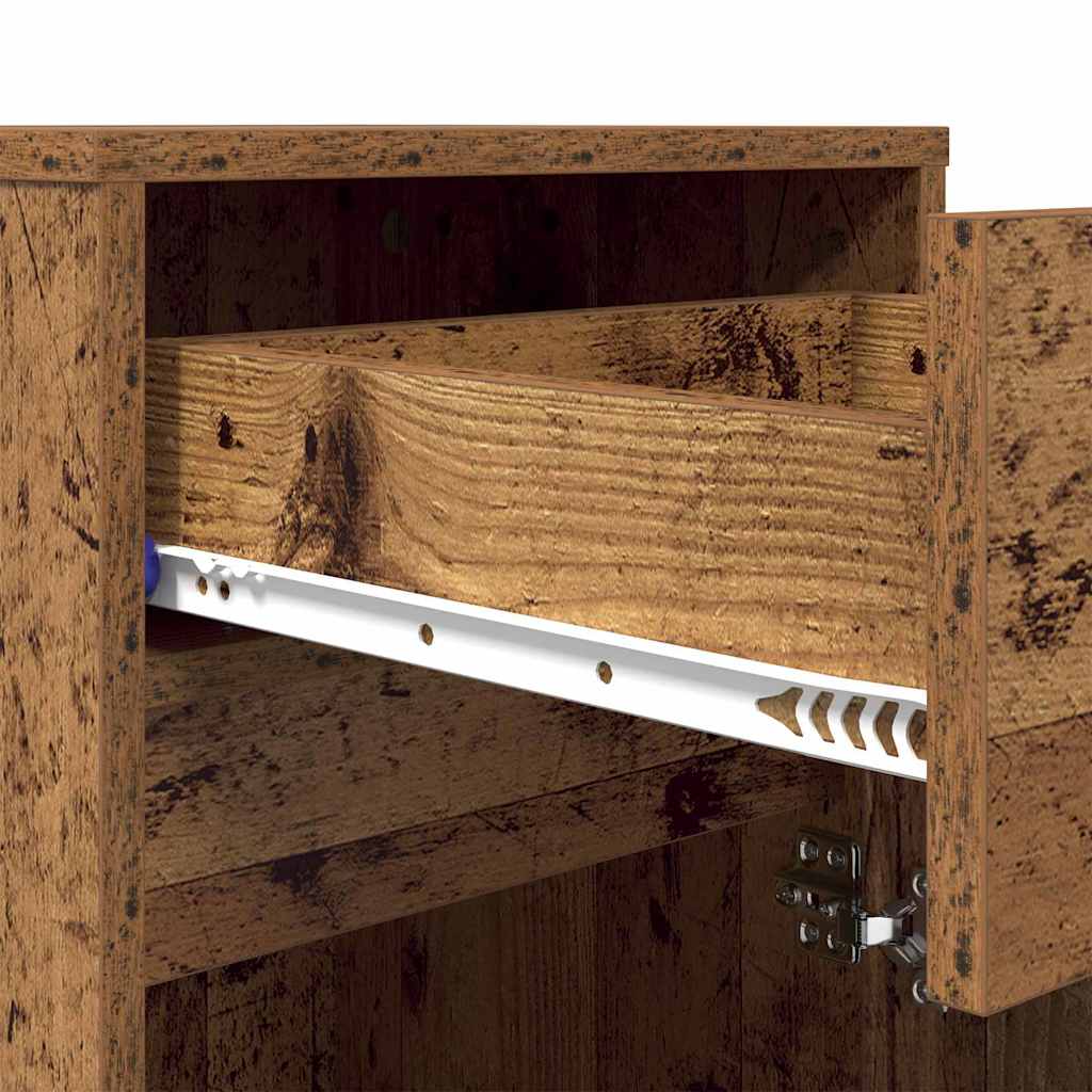 vidaXL LED Nachttisch Altholz 38 x 34 x 61 cm Holzwerkstoff