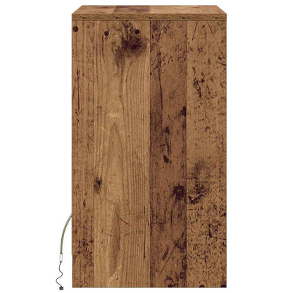vidaXL LED Nachttisch Altholz 38 x 34 x 61 cm Holzwerkstoff
