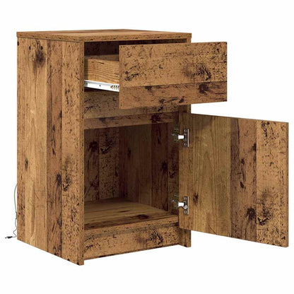 vidaXL LED Nachttisch 2 pcs Altholz 38 x 34 x 61 cm Holzwerkstoff