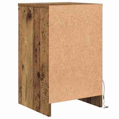 vidaXL LED Nachttisch 2 pcs Altholz 38 x 34 x 61 cm Holzwerkstoff
