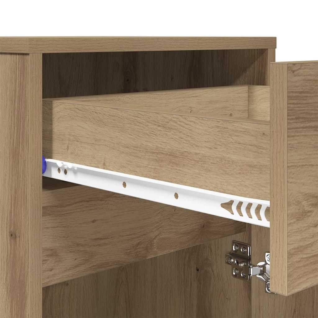 vidaXL LED Nachttisch 2 pcs Artisan-Eiche 38 x 34 x 61 cm