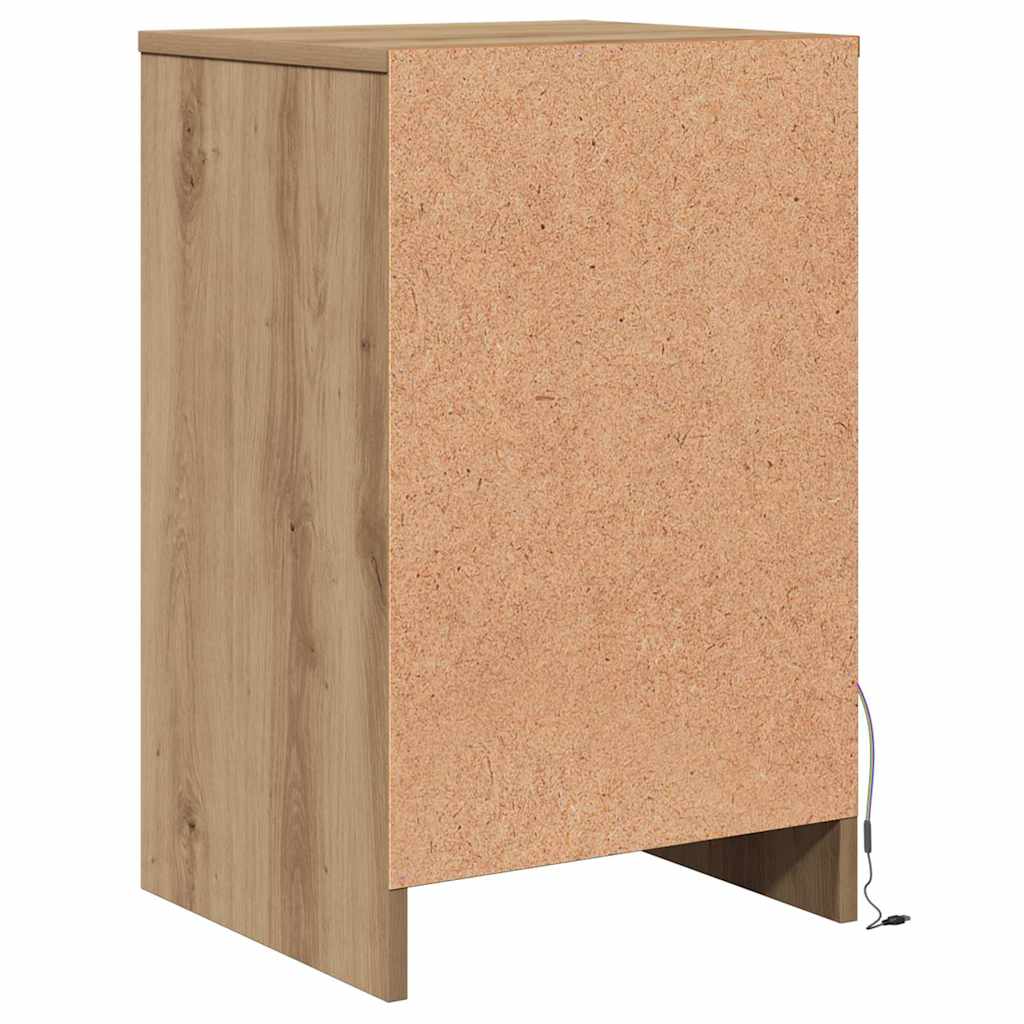 vidaXL LED Nachttisch 2 pcs Artisan-Eiche 38 x 34 x 61 cm