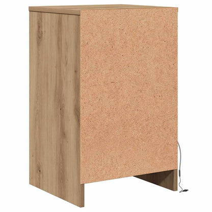 vidaXL LED Nachttisch 2 pcs Artisan-Eiche 38 x 34 x 61 cm